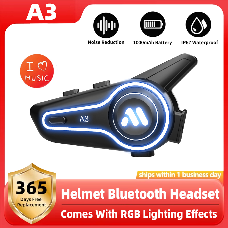 Full Face Motorcycle Helmet With Bluetooth - جديد A3 دراجة نارية خوذة سماعة