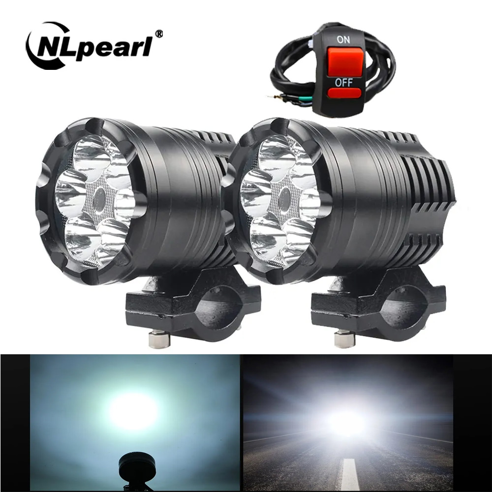 NLpearl 60 واط دراجة نارية LED - مراجعة Universal Motorcycle Led Headlight Projector وسعره